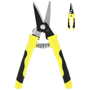 Imagem de Cortador de estanho multifuncional de 25 cm, ferramenta prática de corte de metal reto/deslocado, tesoura de corte de chapa resistente com alça ergonômica e trava de segurança para papelão de alumínio