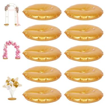 Imagem de 10 peças de sacos de peso de água engrossados para suporte de fundo de arco, bordas reforçadas e porta de enchimento ampliada, base de enchimento de água, pesos de arco de balão para festa de