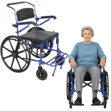 Imagem de Cadeira para Banho Obeso Idoso Adulto Alumino Leve 200kg - DELLAMED