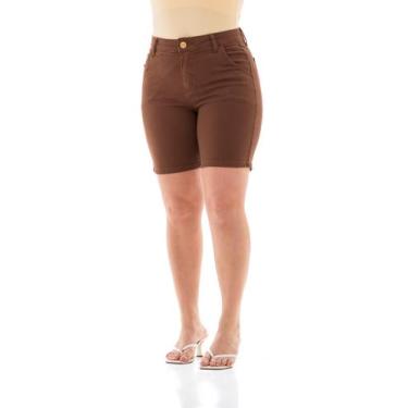 Imagem de Bermuda Meia Coxa Collor Feminina Arauto, Marrom, 52