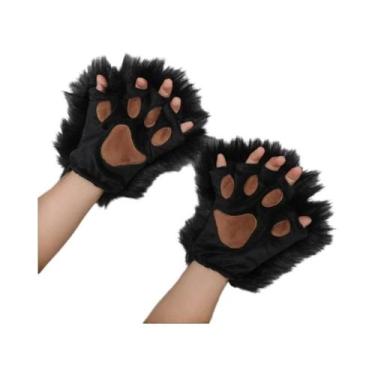 Imagem de Luvas De Inverno Femininas Quentes De Pelo Sintético Sem Dedos Com Gar