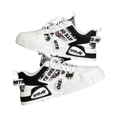 Imagem de Sapatos de Skate Masculinos de Couro - Tênis Casual para Verão, Moda, 