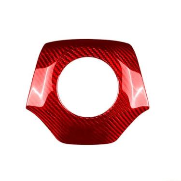 Imagem de FINMOKAL Capa de acabamento de volante central de carro de fibra de carbono real compatível com Chevrolet Camaro 2016-2023 (vermelho)
