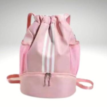 Imagem de Bolsa Mochila Saco Multifuncional Academia Impermeável Resistente de Esportiivo(Rosa Claro)