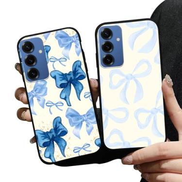 Imagem de Zrutru Pacote com 2 capas de telefone elegantes com laço preppy para Samsung Galaxy S25+ 5G capa bonita moda feminina com estampa de laço de paixão à prova de choque levantada proteção para câmera