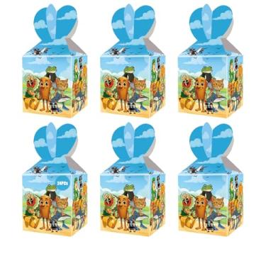 Imagem de Caixas de lembrancinhas de festa com desenho animado italiano Brainrot, pacote com 24 caixas de presente para comemorações de aniversário, 10 x 8 x 8 cm