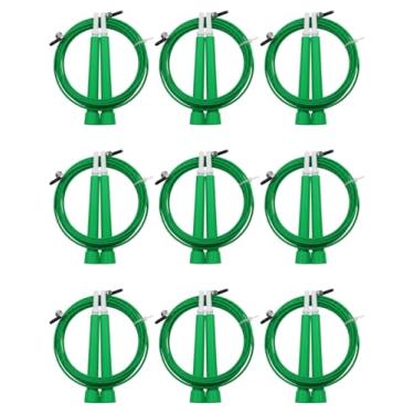 Imagem de Kit Cordas de Pular Profissional 3m Ajustável Cabo de Aço Revestido de Alta Durabilidade Resistente à Oxidação Ideal para Exercícios em Casa e Academia (2, Verde)