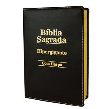 Imagem de Biblia Sagrada Letra Hipergigante Luxo Preta - C/ Harpa - REI DAS BIBL