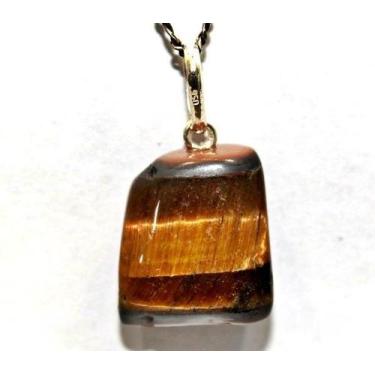 Imagem de Colar Pedrinha Olho de Tigre Natural Montagem na Prata 950 - Cristaisd