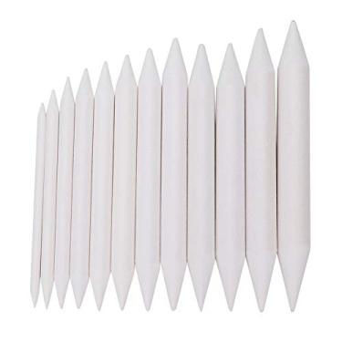 Imagem de Tocos de mistura de esboço profissional 12 peças ferramenta de desenho de caneta de papel branco para artistas e estudantes perfeito para lápis de cor pastéis de grafite a carvão