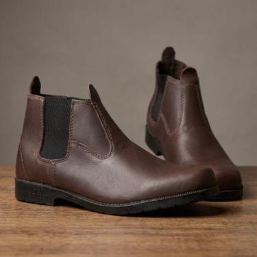 Imagem de Botina Masculina de Couro Legítimo com Solado de Pneu  Ideal para Camp