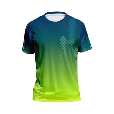 Imagem de Camiseta Esportiva Masculina De Verão Secagem Rápida 3D Gradiente Mang