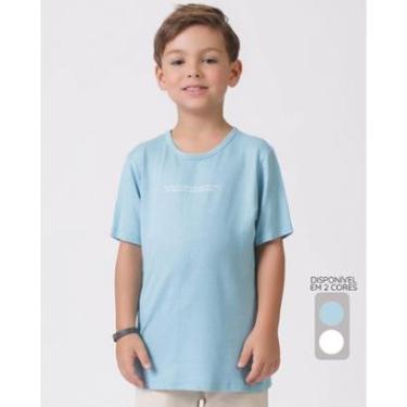 Imagem de Camiseta infantil menina verão leve inspiradora estilosa - Azul e OffWhite - Menino 4 a 14 anos-Masculino