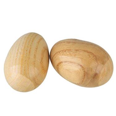 Imagem de Lovermusic Agitadores de madeira em forma de ovo Finish Percussion Instrumento Musical Pacote com 2