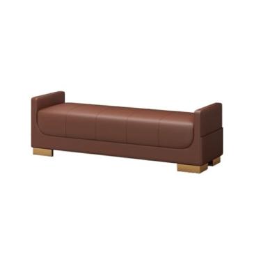 Imagem de Banqueta moderna para cama, quarto, apartamento pequeno, tecido nórdico, simples, sala de estar, apoio de braço, sofá, banco de sapato decorativo (marrom)