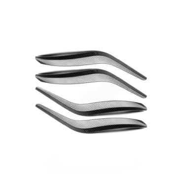 Imagem de Maçaneta do painel da porta interna do carro, esquerda e direita, apoio de braço da porta, guarnição, bege, preto, compatível com BMW X1 E84 2010-2016(Carbon fiber 4)