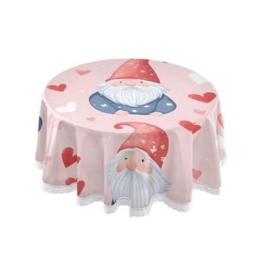 Imagem de Qilmy Toalha de mesa redonda de palmeira de treliça verde, 152 cm, resistente à água, à prova de derramamento, capa de mesa grande para jantar de reunião de família em ambientes internos e externos