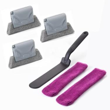 Imagem de KIT Limpeza de Vãos Limpa Box + Limpador Janela Escova Limpeza Cantos Remove Sujeira de Vãos e Frestas Kit Limpador para Box de Banheiro, Janelas e Superfícies(Limpa Vãos + 3 Escovas)