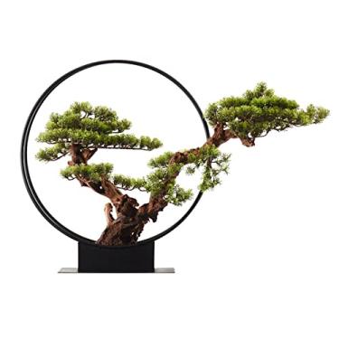 Imagem de Bonsai artificial de plantas falsas, decoração de plantas artificiais zen, plantas artificiais em vaso, pinheiro, bonsai, para decoração de casa, decoração de mesa (grande)