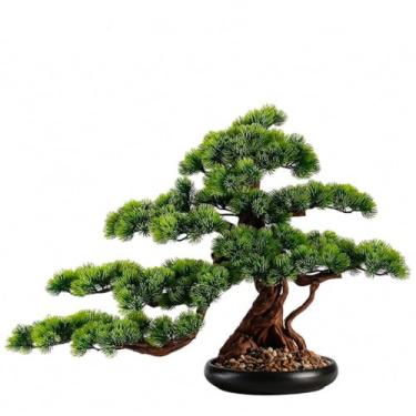 Imagem de Plantas falsas, árvore de bonsai artificial, plantas falsas, decoração interna com vasos de cerâmica para casa, mesa, escritório, banheiro, prateleira, decoração