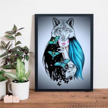 Imagem de Quadro Ilustração Sagrado Feminino 33X24Cm - Madeira Preta