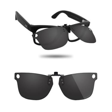Imagem de Fiskr Óculos de sol polarizados clip-on flip up antirreflexo proteção UV para Ray-Ban Meta Wayfarer RW4012 (Gen 2) 53 mm - ajuste compacto - preto clássico