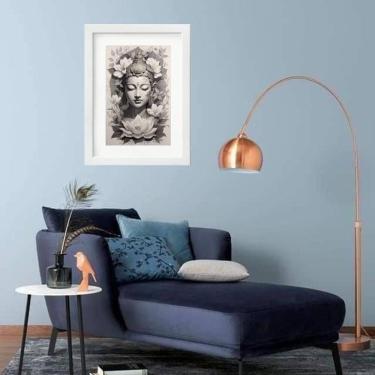 Imagem de Quadro Buda Cinza E Branco - 60X48Cm