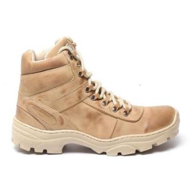 Imagem de Bota Masculina Adventure Estilosa Em Couro Cano Curto Coturno Confortável Resistente Elegante-Masculino