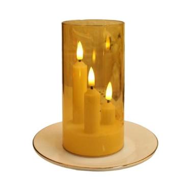 Imagem de Velas LED Sem Chama Curtas Com Abajur De Acrílico, Operadas a Bateria,