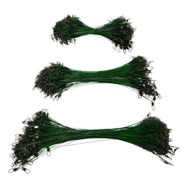 Imagem de Kit 60 Chicote Pesca Cabo Aço Com Snap Encastoador Girador 6