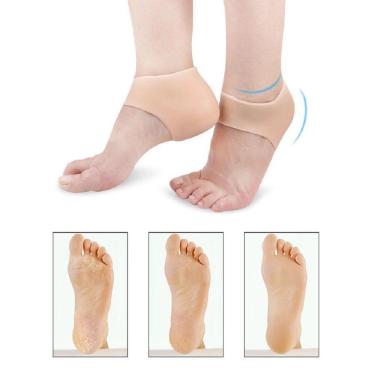 Imagem de Palmilha Em Silicone Gel Ortopédica Calcanhar Par Meias Respirável