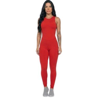 Imagem de Macacão Liso Sem Bojo Vekyo Suplex Roupa para Academia Treino Moda Fitness Musculação-Feminino