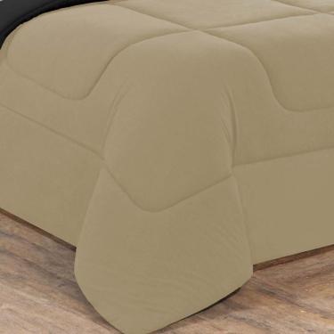 Imagem de Kit Edredom + Jogo De Lençol Malha 100% Algodão Gran Moratta 5 Peças Solteiro - Avelã-preto