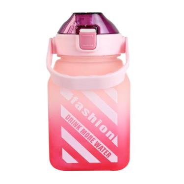 Imagem de Garrafa de plástico com canudo e alça 1,5l água academia - Amigold, Ro
