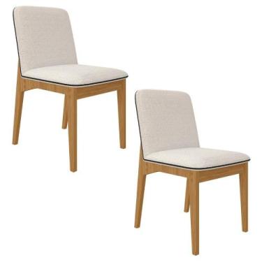 Imagem de Kit 2 Cadeiras Estofadas Windsor Cinamomo/bouclé Off - M.a - A Móveis 