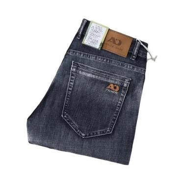 Imagem de Calças Jeans Masculinas Casuais Com Stretch, Clássicas E Modernas, Azu
