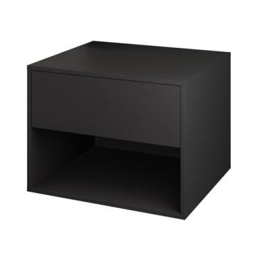 Imagem de Mesa de Cabeceira Suspensa Preta Quarto MDP - Gaveta - Carisma