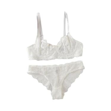 Imagem de Conjunto De Sutiã E Calcinha De Renda Multicolorido, Lingerie Sexy Tra