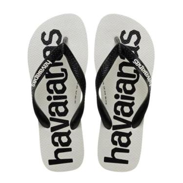 Imagem de Chinelo Havaianas Top Logomania Cor:Branco/PretoTamanho:41/42, Branco,