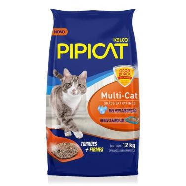 Imagem de Granulado Higiênico Sanitário Pipicat Para Gatos - 12Kg - Bentonit