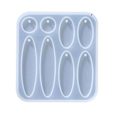 Imagem de Molde De Silicone Epóxi Geométrico Redondo E Triangular Para Colares, 