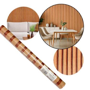Imagem de Papel De Parede Adesivo Ripado Madeira 45cm X 5m - Nilo-imports