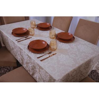 Imagem de toalha para mesa jacquard em tecido 6 lugares 1,35x2,00 - bf confeccoe