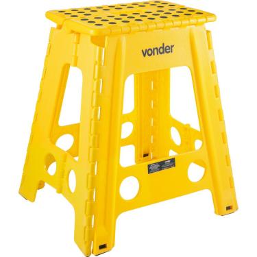 Imagem de Banqueta Plástica Dobrável Amarela Altura 450 mm Vonder
