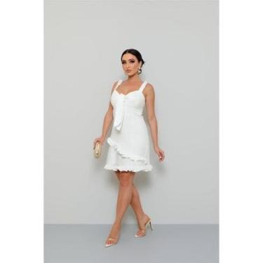 Imagem de Vestido Curto D Bell Outlet Fashion Alça Branco-Feminino