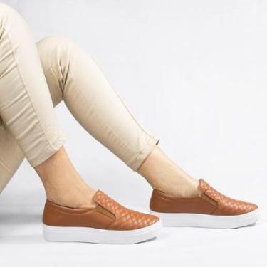 Imagem de Tênis Slip-on Zatta Matelassê Paula Caramelo Marrom 38-Feminino