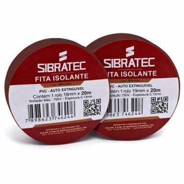 Imagem de Kit 2 fita isolante marrom 19mm x 20mt sibratec