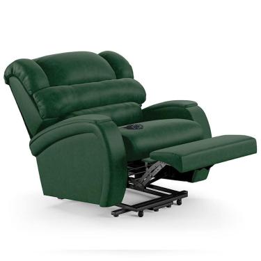 Imagem de Poltrona Do Papai Reclinável Kalie Elevação Lift Elétrico Fh9 Pu Verde Musgo - Mpozenato