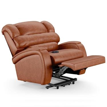 Imagem de Poltrona Do Papai Reclinável Kalie Elevação Lift Elétrico Fh9 Pu Caramelo Brilho - Mpozenato