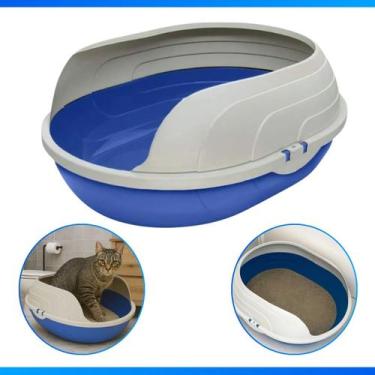 Imagem de Bandeja Higiênica Para Gato Prime Com Arco - Furacão Pet, Azul